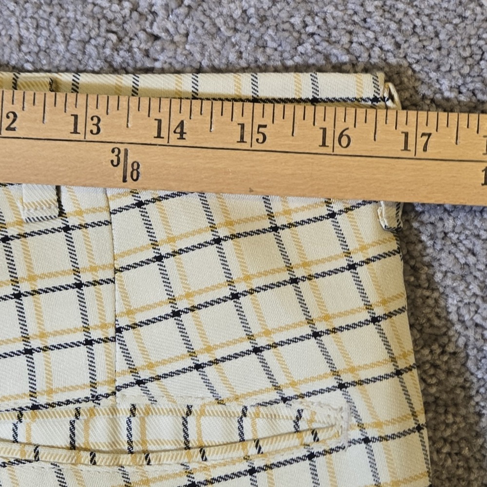 Vintage 70s Koraton Men's Plaid Yellow White Retro Perm Press Never Iron Pants - Picture 4 of 9